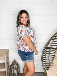 "Attention Seeker" Floral Dolman with Lace Back Detail