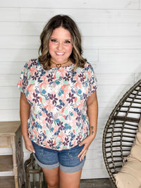 "Attention Seeker" Floral Dolman with Lace Back Detail