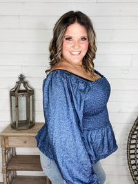 "Swiftly" Sparkle Peplum Top