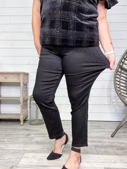 Judy Blue Black Rhinestone Slim Fit Jeans