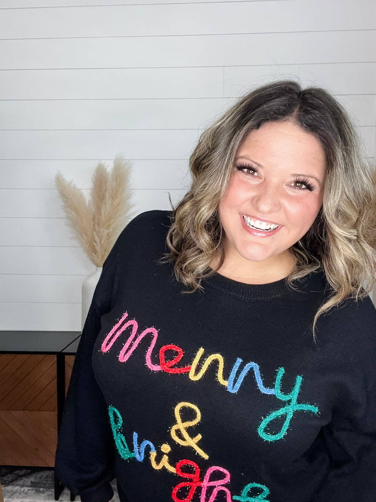 "Merry & Bright" Long Sleeve Sweater