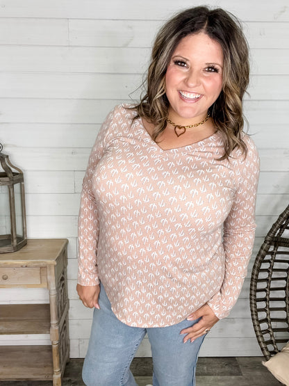 "Saguara" Long Sleeve V Neck