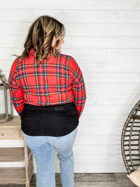 "Sawyer" Long Sleeve Button Up Plaid Colorblock