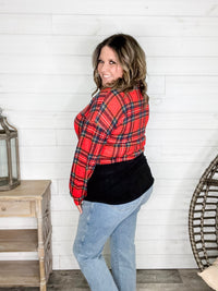 "Sawyer" Long Sleeve Button Up Plaid Colorblock