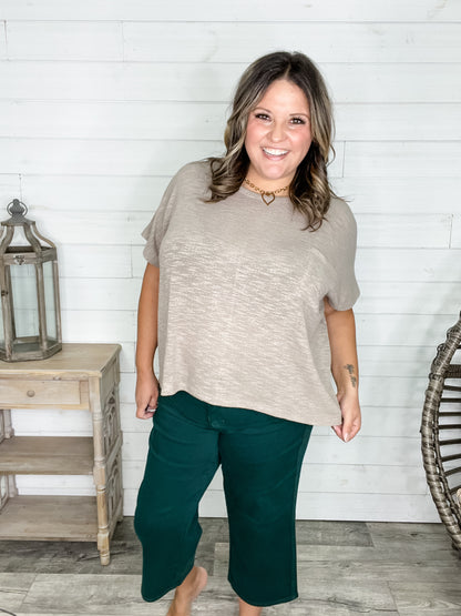 Judy Blue "The Real Teal" Tummy Control Wide Leg Crops