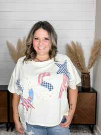 Bibi Patchwork "USA" Oversized Short Sleeve