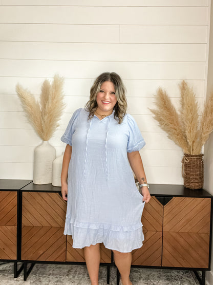 "Cupie" Bubble Sleeve Midi Dress