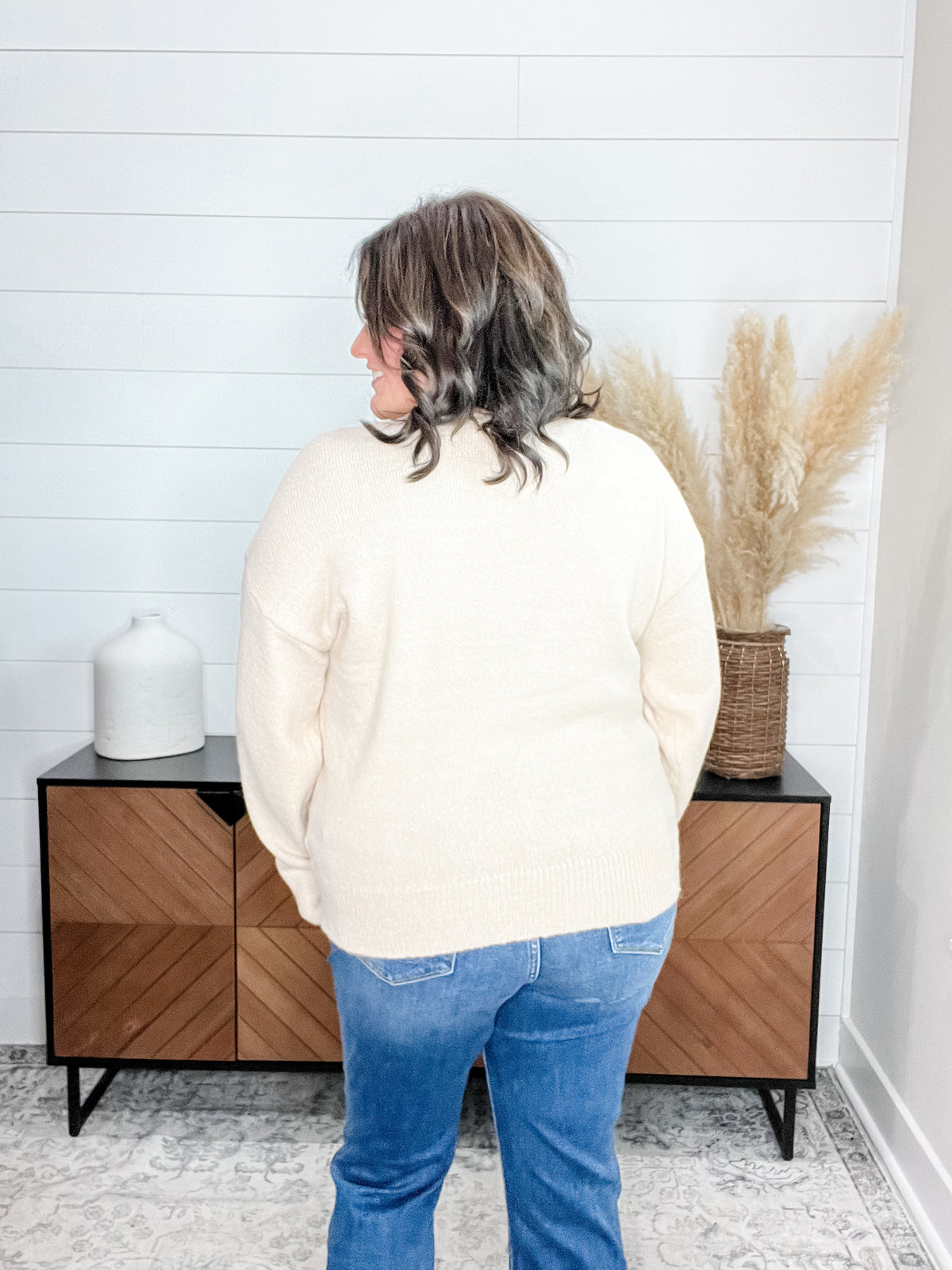 Oversized Pumpkins & Bows Long Sleeve Sweater