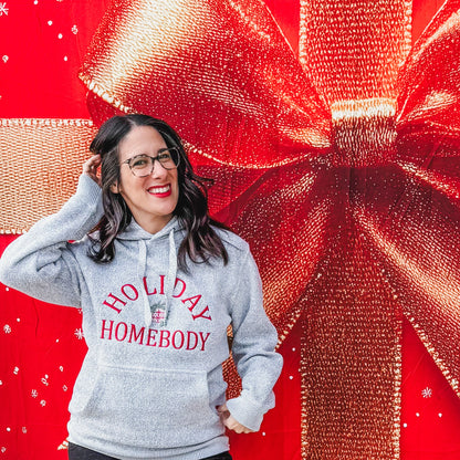 Holiday homebody embroidered knit fleece