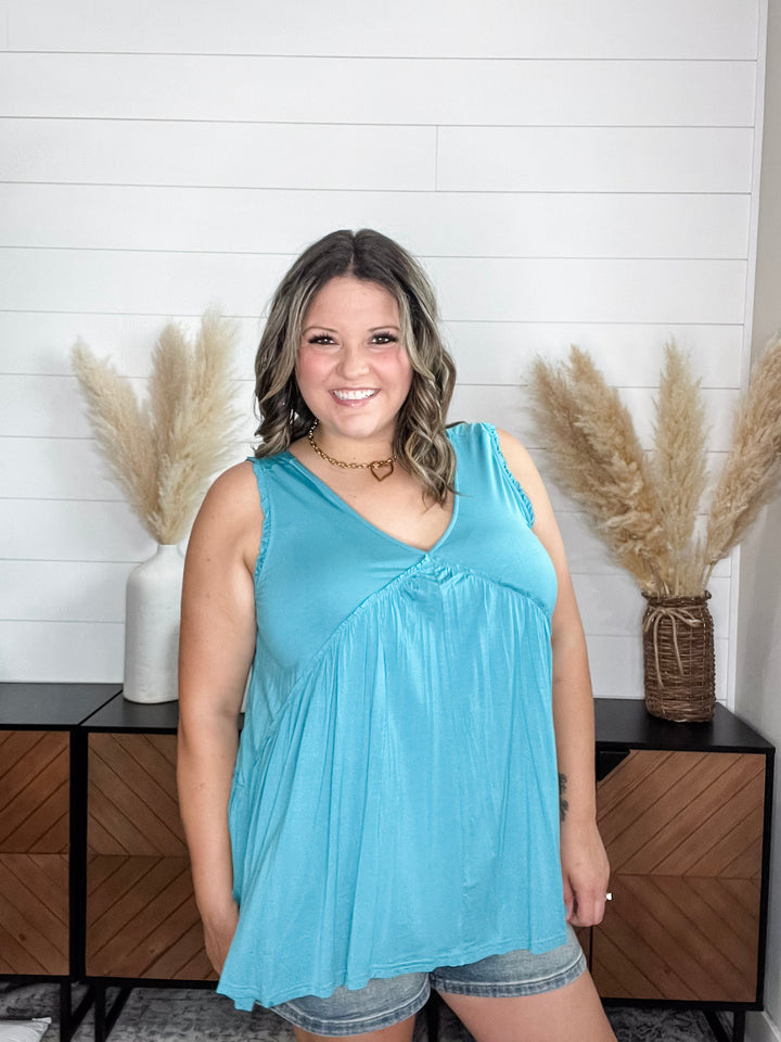 "Maine" Oversized Ruffle Tank