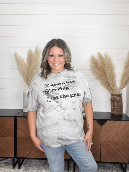 Down Bad Crying at the Gym Graphic Tee