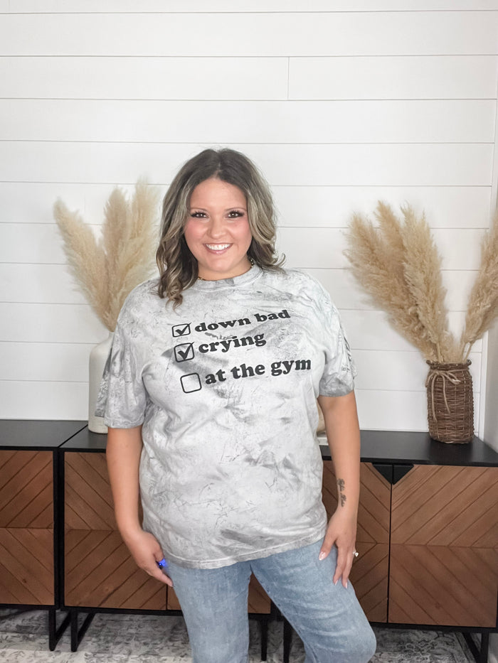 Down Bad Crying at the Gym Graphic Tee