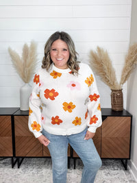 "Felicia" Fall Floral Long Sleeve Sweater