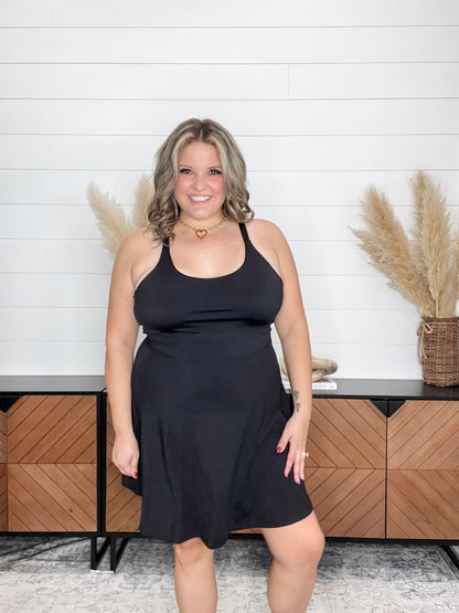 "Game On" Active Dress with Built In Shorts(Black)