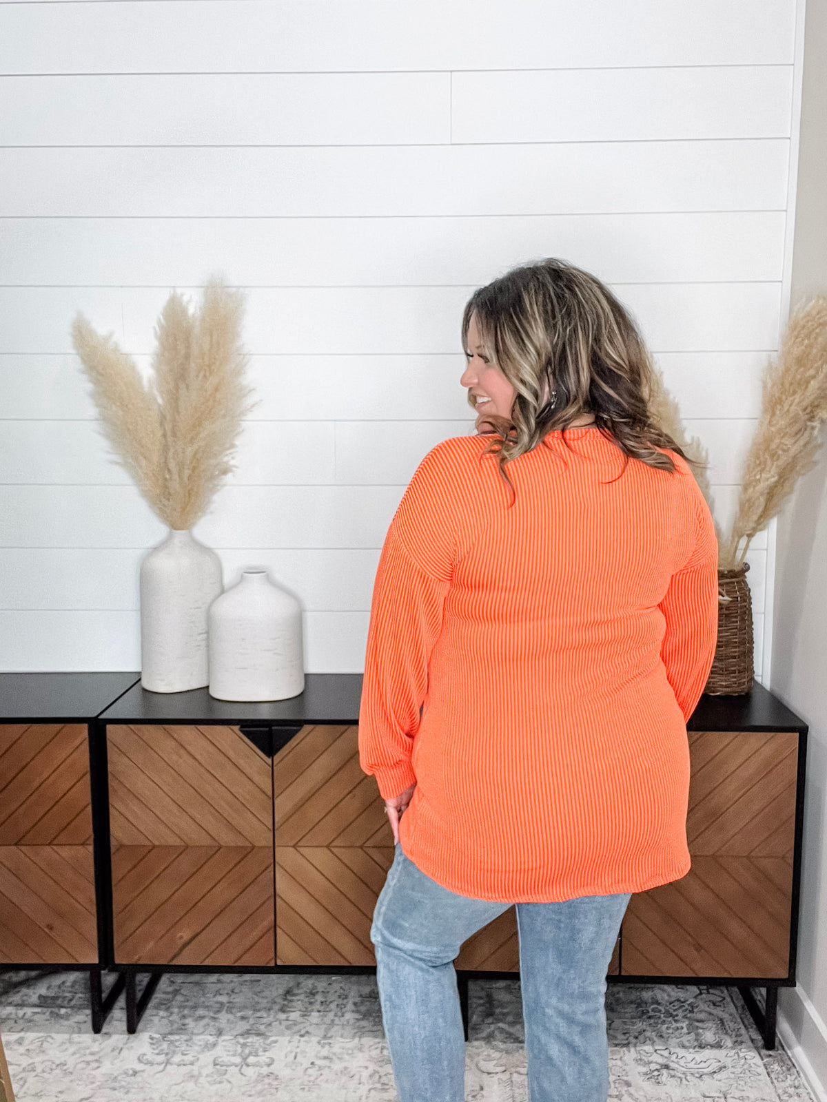 "Jack O Lantern" Long Sleeve Ribbed Top