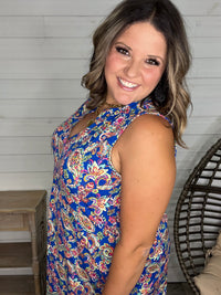 Dear Scarlett "Snapper' Sleeveless Split Neck Dress with Pockets