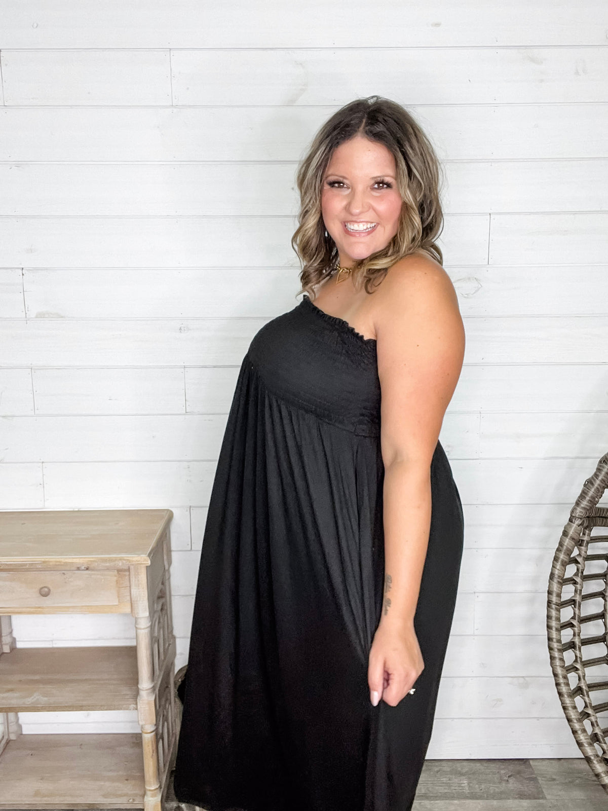 Smocked Waist Maxi Skirt / Tube Dress with Pockets