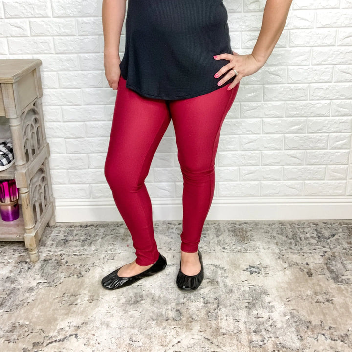 4 Pocket Ponte Pants (Wine)