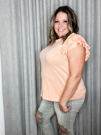 Dreamcicle ruffle cap sleeve tee