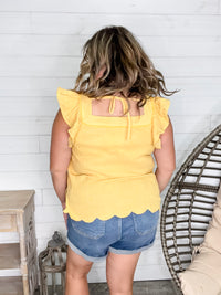 "Siesta" Ruffle Cap Sleeve (Yellow)