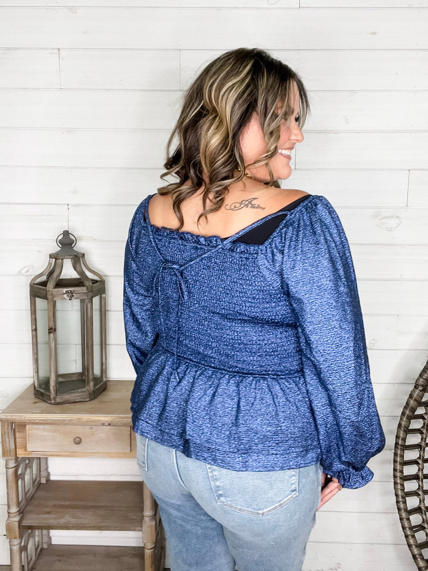 "Swiftly" Sparkle Peplum Top