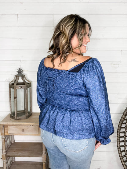 "Swiftly" Sparkle Peplum Top