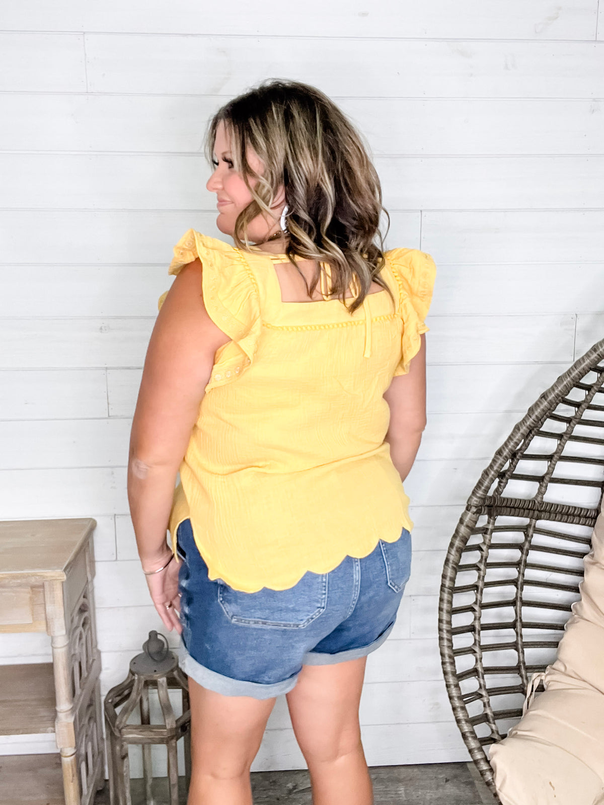 "Siesta" Ruffle Cap Sleeve (Yellow)
