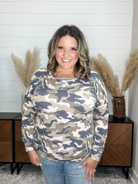 Dear Scarlett "Sinking Ship" Camo Long Sleeve Weekender Style