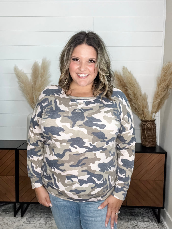 Dear Scarlett "Sinking Ship" Camo Long Sleeve Weekender Style