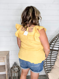 "Siesta" Ruffle Cap Sleeve (Yellow)