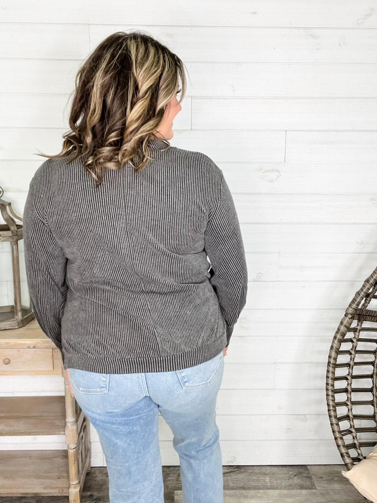 "If You Say So" V Neck Long Sleeve Ribbed Weekender