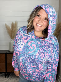 Dear Scarlett "Signal" Paisley Balloon Sleeve Hoodie