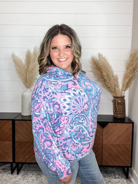 Dear Scarlett "Signal" Paisley Balloon Sleeve Hoodie