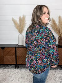 Dear Scarlett "Tungsten" Lizzy Smocked Wrist Long Sleeve Split Neck