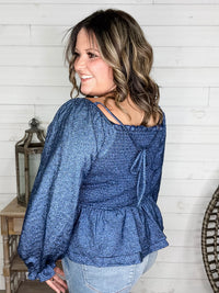 "Swiftly" Sparkle Peplum Top