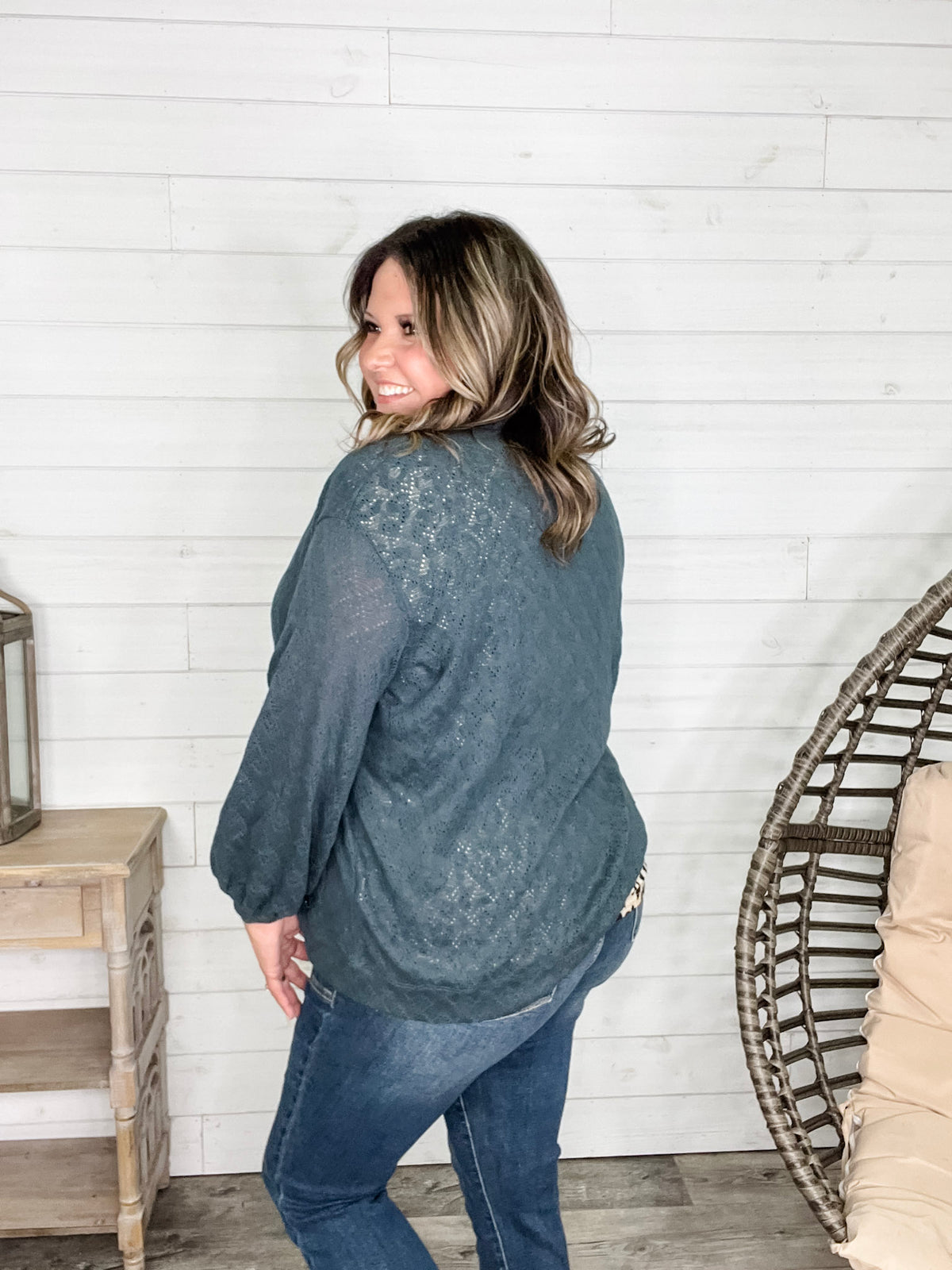 "Step Aside" Balloon Sleeve Cardigan
