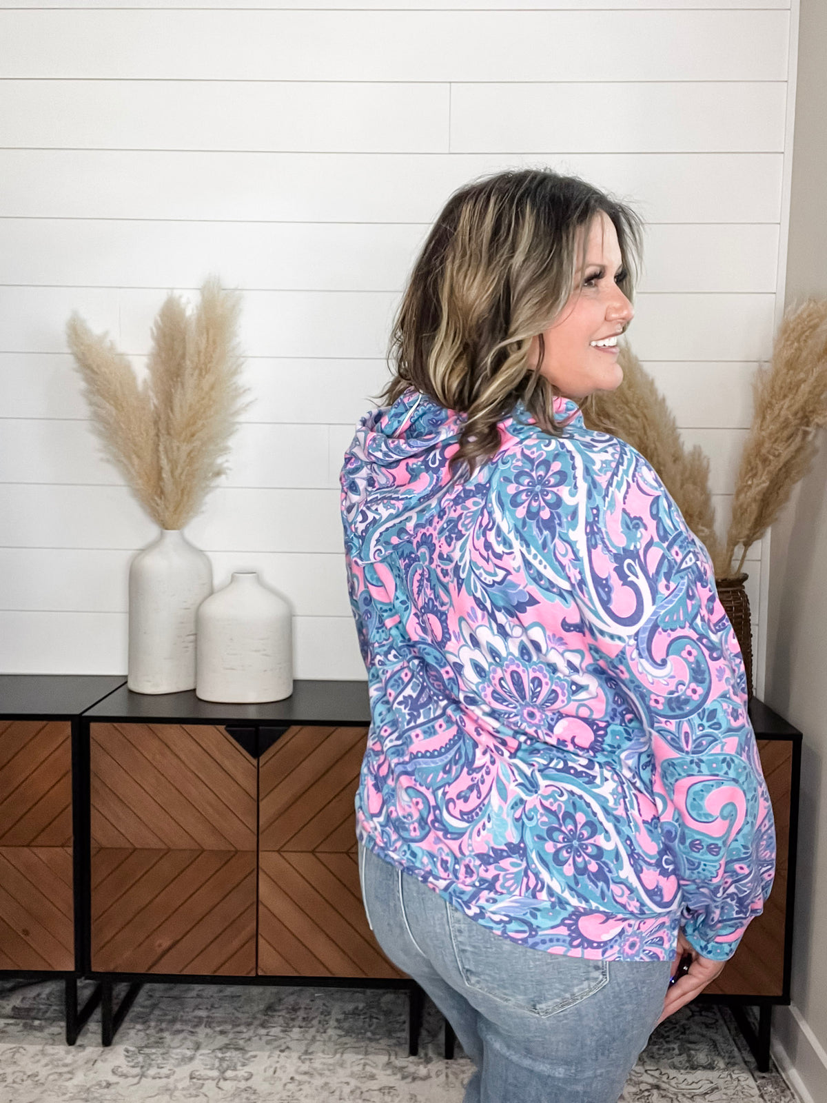 Dear Scarlett "Signal" Paisley Balloon Sleeve Hoodie