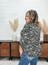 Dear Scarlett "Panda" 3/4 Sleeve Split Neck