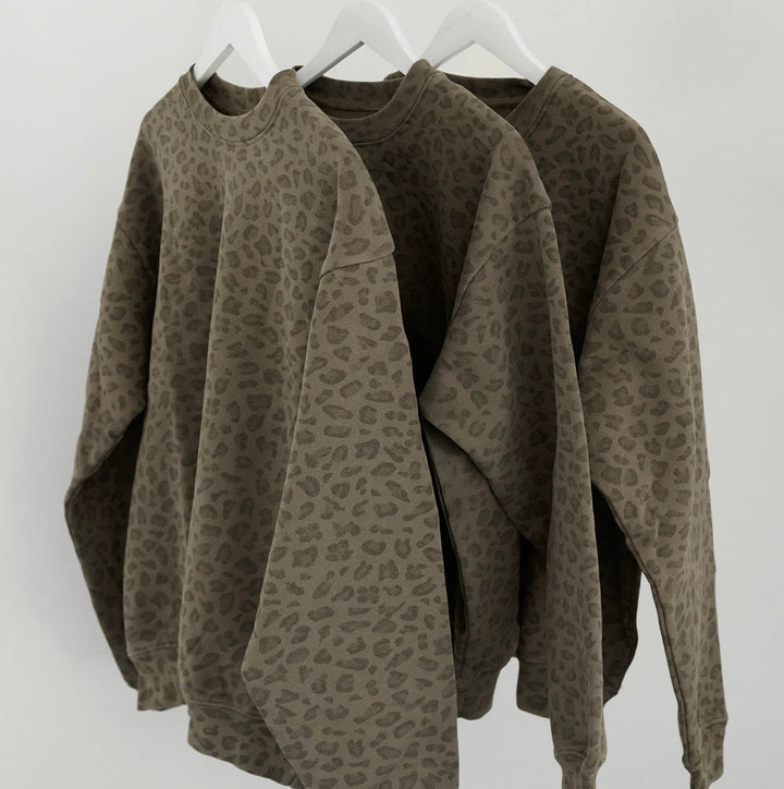Tan leopard blank sweatshirt
