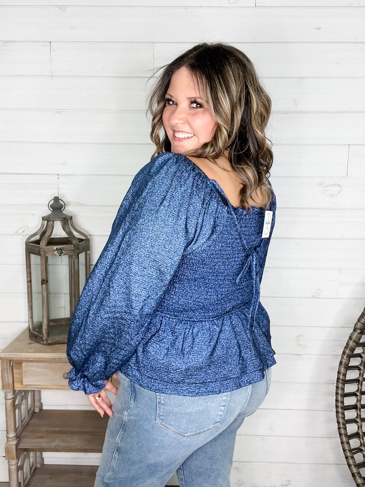 "Swiftly" Sparkle Peplum Top