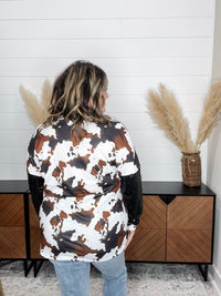 "On The Range" Long Sleeve Cowprint with Sequinned Sleeve