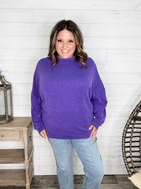 "Looks Like It" Oversized Corded Long Sleeve Pullover