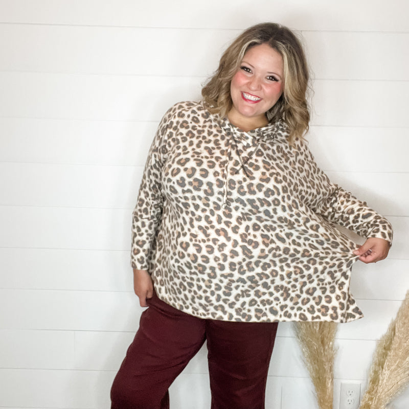 "Leapin" Animal Print Hoodie with Side Slits