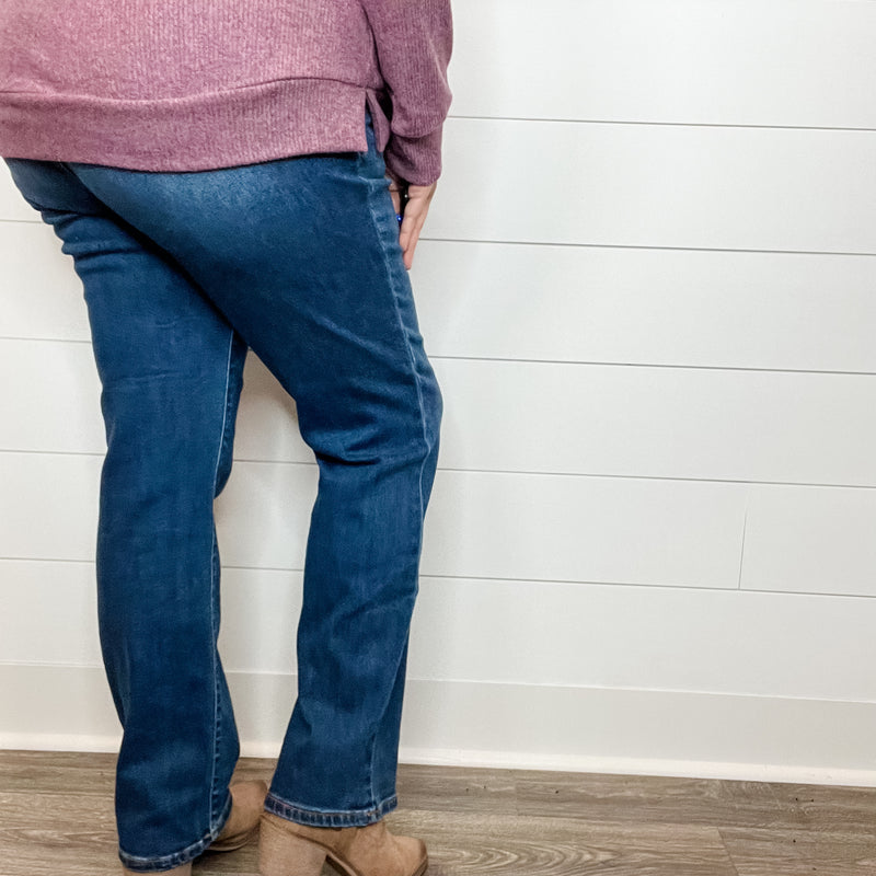 Women's True Shape Jeans, High-Rise Straight-Leg Fleece-Lined at L.L. Bean