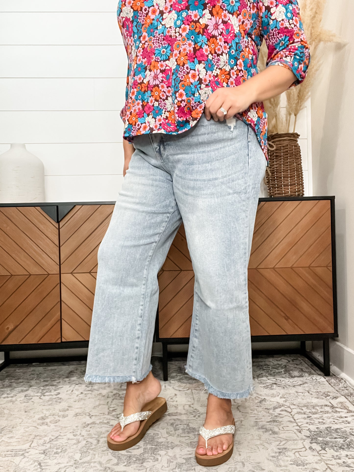 Mica Denim "Precious" Ankle Wide Leg Jeans