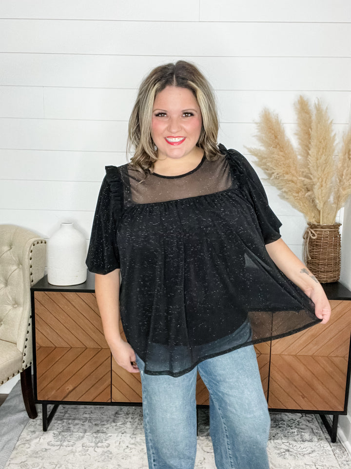 "Ophelia" Sparkle Tulle Bubble Sleeve