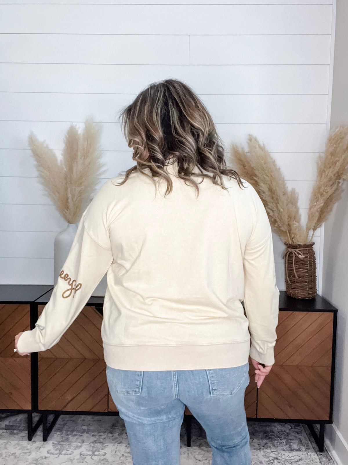 Sequin Cheers Long Sleeve (Ecru)