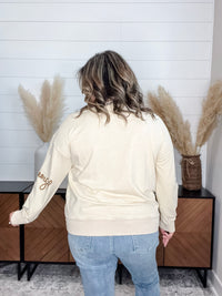 Sequin Cheers Long Sleeve (Ecru)