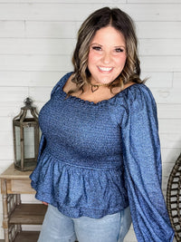 "Swiftly" Sparkle Peplum Top