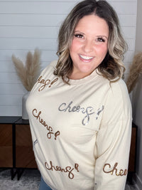 Sequin Cheers Long Sleeve (Ecru)